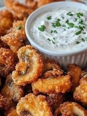 Crispy Fried Mushrooms with Cool Ranch Dip