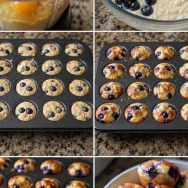 Fluffy Blueberry Cottage Cheese Pancake Bites
