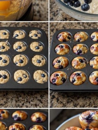 Fluffy Blueberry Cottage Cheese Pancake Bites