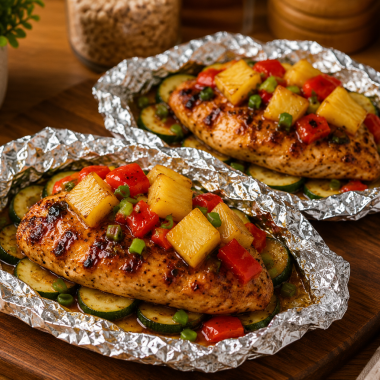Teriyaki Pineapple Chicken Foil Packets - CP