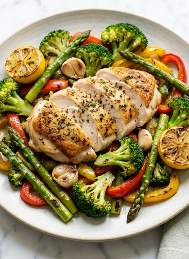 Healthy Oven Roasted Chicken with Herbs and Vegetables (Diabetic-Friendly)