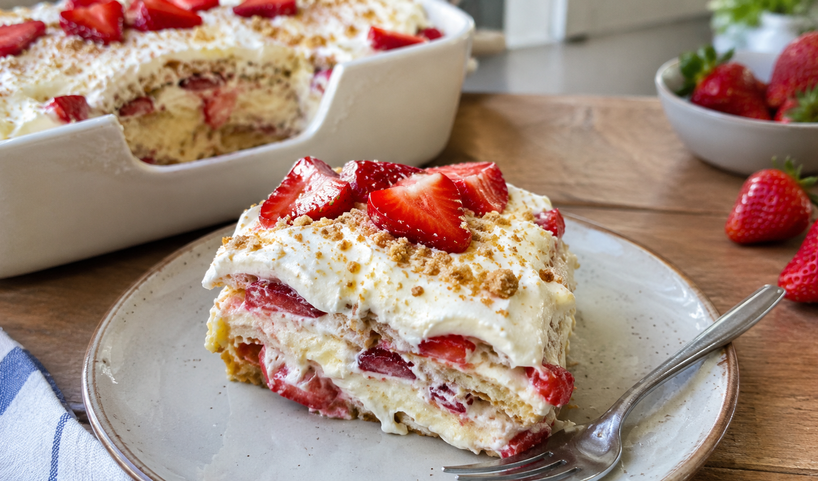 No-Bake Strawberry Cheesecake Box Dessert