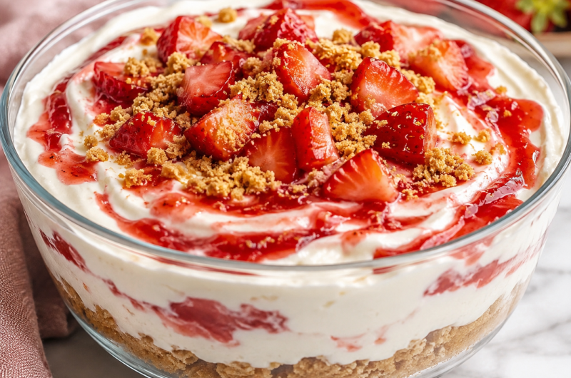 No-Bake Strawberry Cheesecake Box Dessert