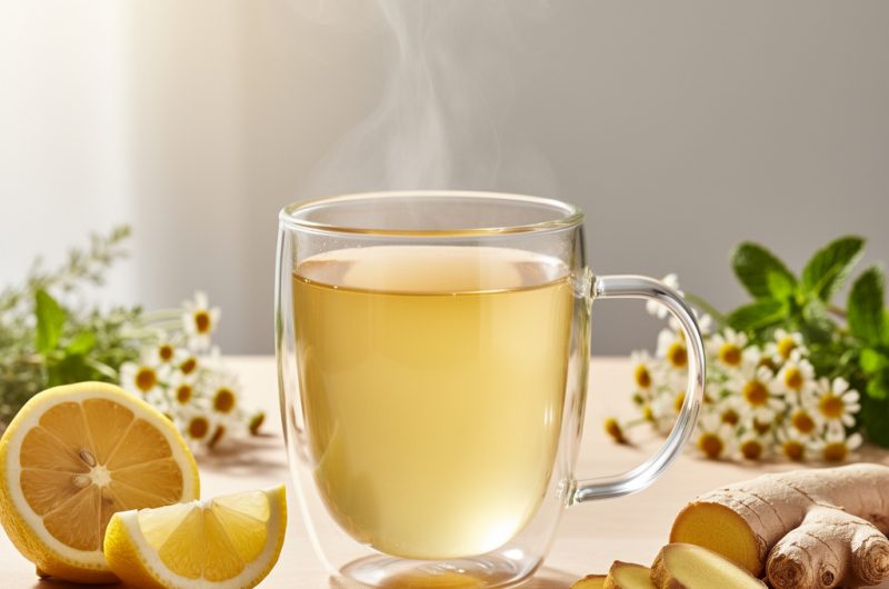 Soothing Ginger Lemon Herbal Drink