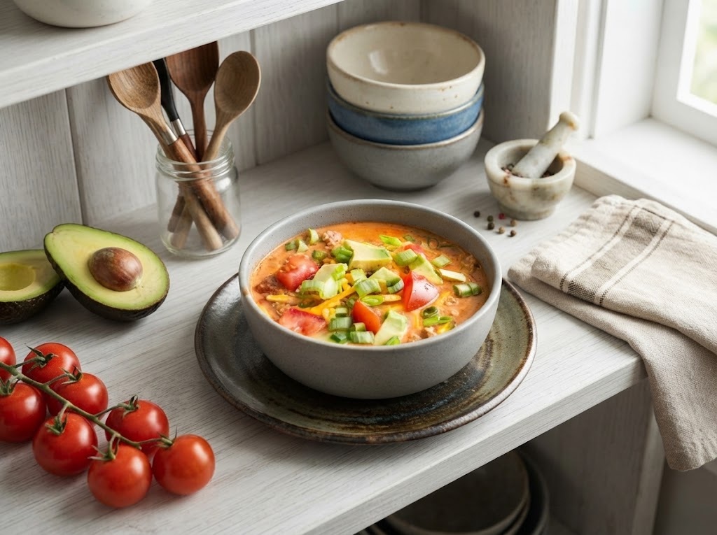 High-Protein Cheesy Keto Taco Soup