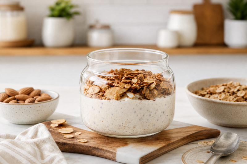 Almond Butter Greek Yogurt (High Protein Snack)