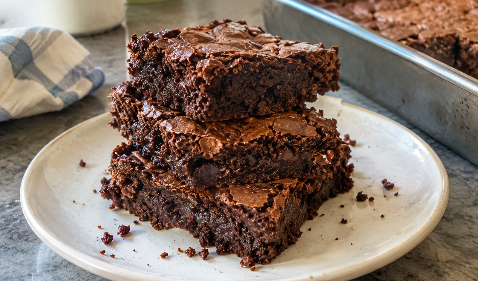 Gluten-Free Fudgy Dark Chocolate Brownies 