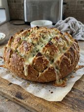 Sourdough Cheese Stuffed Garlic Bread