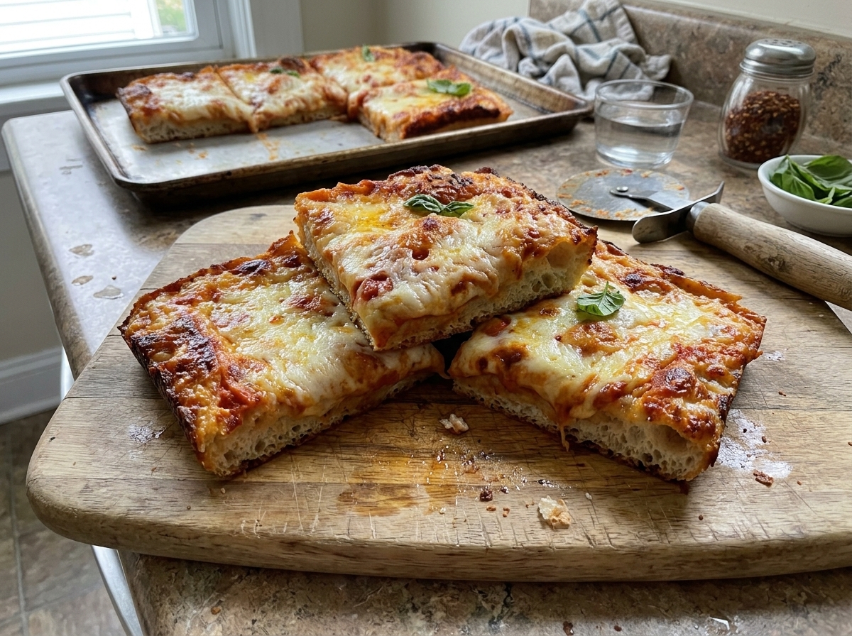Sourdough Crust Detroit Style Pizza 