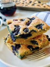 Fluffy Blueberry Cottage Cheese Pancake Bites