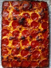 Detroit Style Pizza with Sourdough Crust